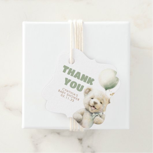Niedliche Teddy Bear Baby Dusche Vielen Dank Geschenkanhänger (Beispiel)