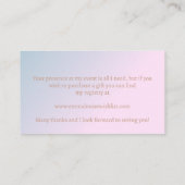 Niedliche Teddy Bear Baby Shooting Registry Begleitkarte (Rückseite)