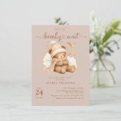 Niedliche Teddy Bear Baby Shower Einladungen (Stehend Vorderseite)