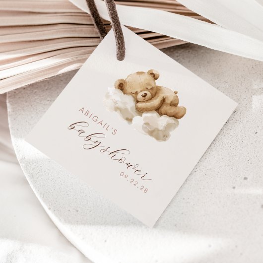 Niedliche Teddy Bear Babydusche Geschenkanhänger