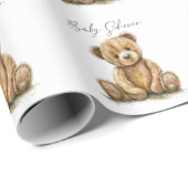Niedliche Teddy Bear Babydusche Geschenkpapier (Rolleneckpunkt)