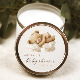 Niedliche Teddy Bear Babydusche Runder Aufkleber