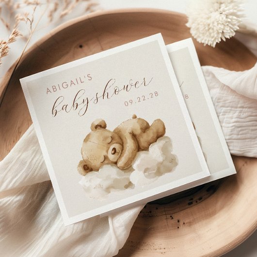 Niedliche Teddy Bear Babydusche Serviette