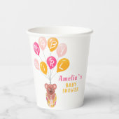 Niedliche Teddy Bear Balloon Baby Girl Baby Show Pappbecher (Rückseite)