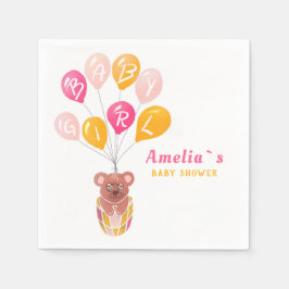 Niedliche Teddy Bear Balloon Baby Girl Baby Show Serviette