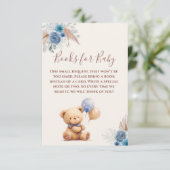 Niedliche Teddy Bear Balloons Boho Blue Books for Begleitkarte (Stehend Vorderseite)