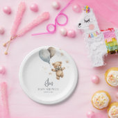 Niedliche Teddy Bear & Balloons Boy Baby Dusche Pappteller (Party)
