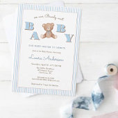 Niedliche Teddy Bear Blue Boy Baby Dusche Einladung