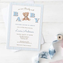 Niedliche Teddy Bear Blue Boy Baby Dusche