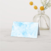 Niedliche Teddy Bear Blue Boy Taufe Platzkarte (Rückseite)