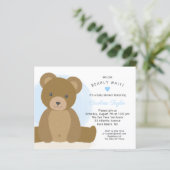 Niedliche Teddy Bear Blue Heart Boy Baby Dusche ei (Stehend Vorderseite)