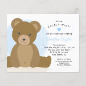 Niedliche Teddy Bear Blue Heart Boy Baby Dusche ei (Vorderseite)