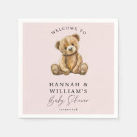 Niedliche Teddy Bear Blush Pink Girl Babydusche
