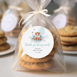 Niedliche Teddy Bear Boy Baby Dusche Runder Aufkleber