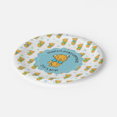 Niedliche Teddy Bear Boy's Baby Dusche Pappteller (Schrägansicht)