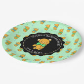 Niedliche Teddy Bear Boy's Baby Dusche Pappteller (Schrägansicht)