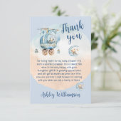 Niedliche Teddy Bear Celestial Baby Dusche Dankeskarte (Stehend Vorderseite)