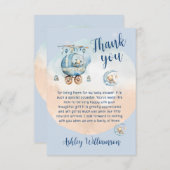 Niedliche Teddy Bear Celestial Baby Dusche Dankeskarte (Vorne/Hinten)