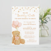 Niedliche Teddy Bear Gender Neutral Baby Dusche Einladung (Stehend Vorderseite)