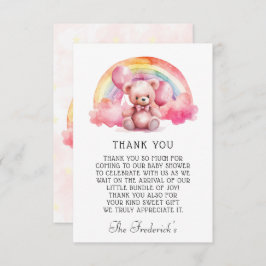 Niedliche Teddy Bear Girl Babydusche Danke Karte