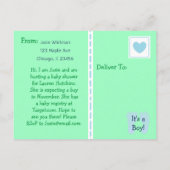 Niedliche Teddy Bear Green Baby Dusche Einladung (Rückseite)