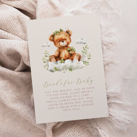Niedliche Teddy Bear Greenery Books for Baby Begleitkarte