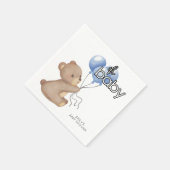 Niedliche Teddy Bear Holding Balloons Babydusche Serviette (Ecke)