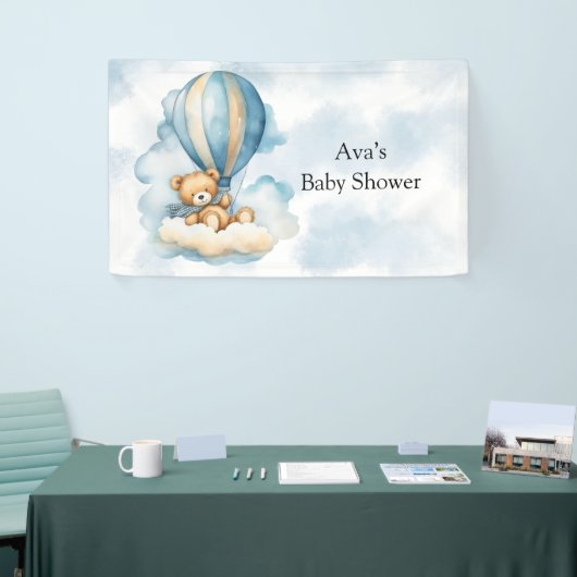 Niedliche Teddy Bear Hot Air Balloons Babydusche Banner (Messeveranstaltung)