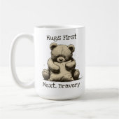Niedliche Teddy Bear Hug Pillow Brown benutzerdefi Kaffeetasse (Links)