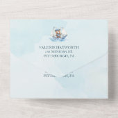 Niedliche Teddy Bear Nautical Boat Boy Babydusche All In One Einladung (Rückseite)