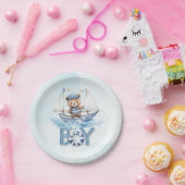 Niedliche Teddy Bear Nautical Boat Boy Babydusche Pappteller (Party)