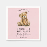 Niedliche Teddy Bear Pink Girl Babydusche