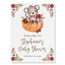 Niedliche Teddy Bear Pumpkin Fall Begrüßungs Baby