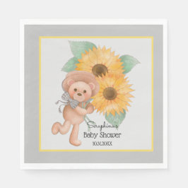 Niedliche Teddy Bear Sonnenblumendusche Serviette