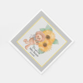 Niedliche Teddy Bear Sonnenblumendusche Serviette (Ecke)