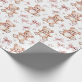 Niedliche Teddy Bear und Baby Dusche Umschlagpapie Geschenkpapier (Ecke)