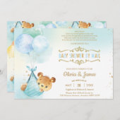 Niedliche Teddy Bear Virtual Baby Dusche von Mail Einladung (Vorne/Hinten)