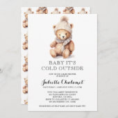 Niedliche Teddy Bear Winter Einladung (Vorne/Hinten)