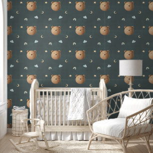 Niedliche Teddy Bear Wolken Davy Gray Dreamy Kinde Tapete