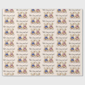 Niedliche Teddy Bears, Girl & Boy Twins Kinderdusc Geschenkpapier (Flach)