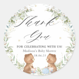 Niedliche Teddy Bears High Tee Party Twins Kinderd Runder Aufkleber