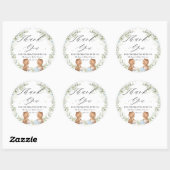 Niedliche Teddy Bears High Tee Party Twins Kinderd Runder Aufkleber (Blatt)