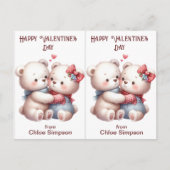 Niedliche Teddy Bears Kid's Valentine-Klassenzimme Postkarte (Vorderseite)