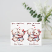 Niedliche Teddy Bears Kid's Valentine-Klassenzimme Postkarte (Stehend Vorderseite)