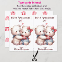 Niedliche Teddy Bears Kid's Valentine-Klassenzimme