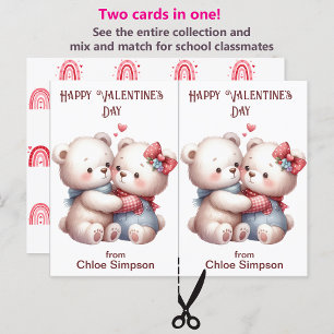Niedliche Teddy Bears Kid's Valentine Party Card Postkarte