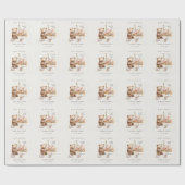 Niedliche Teddy Floral Cart Babydusche Geschenkpapier (Flach)