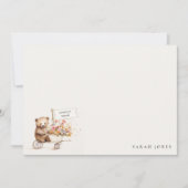 Niedliche Teddy Floral Cart Babydusche Mitteilungskarte (Vorderseite)