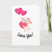 Niedliche Teddy Valentine-Tageskarte Karte (Vorderseite)