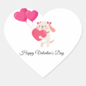 Niedliche Teddy Valentine-Tageskleber Herz-Aufkleber (Vorderseite)